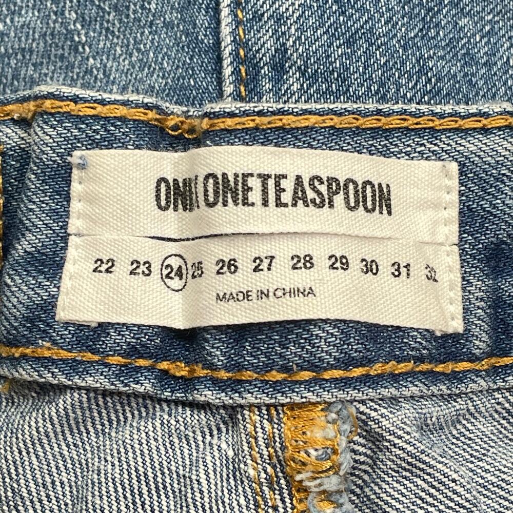 One Teaspoon Distressed Cutoff Denim Jean Shorts Size 24 Kourtney Kardashian - Picture 5 of 6
